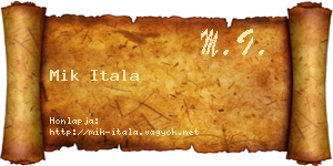 Mik Itala névjegykártya